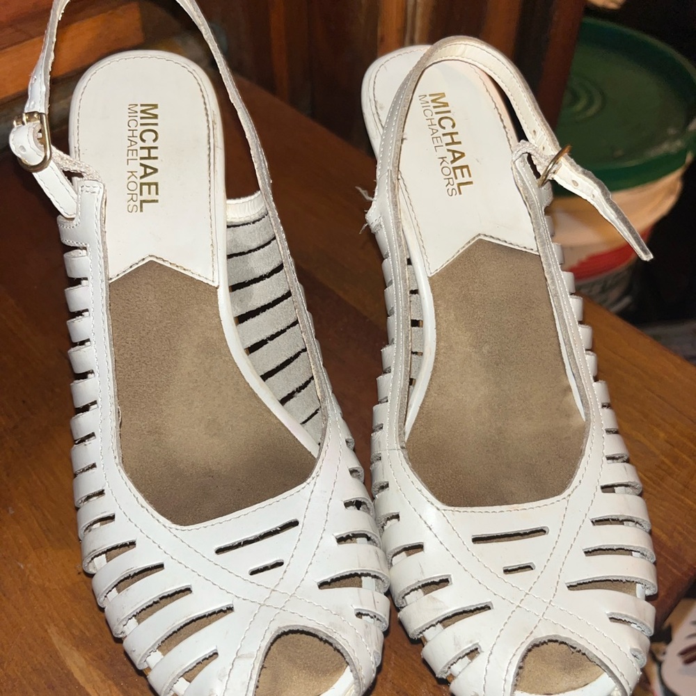 Michael Kors White Heeled Sandals